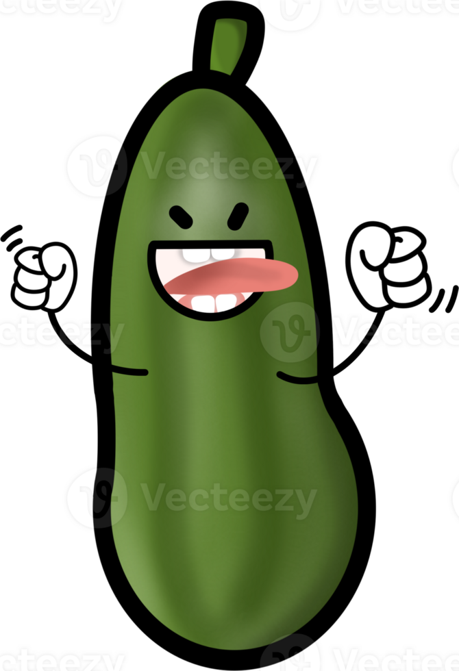 cartoon Crazy Cucumber Fun png