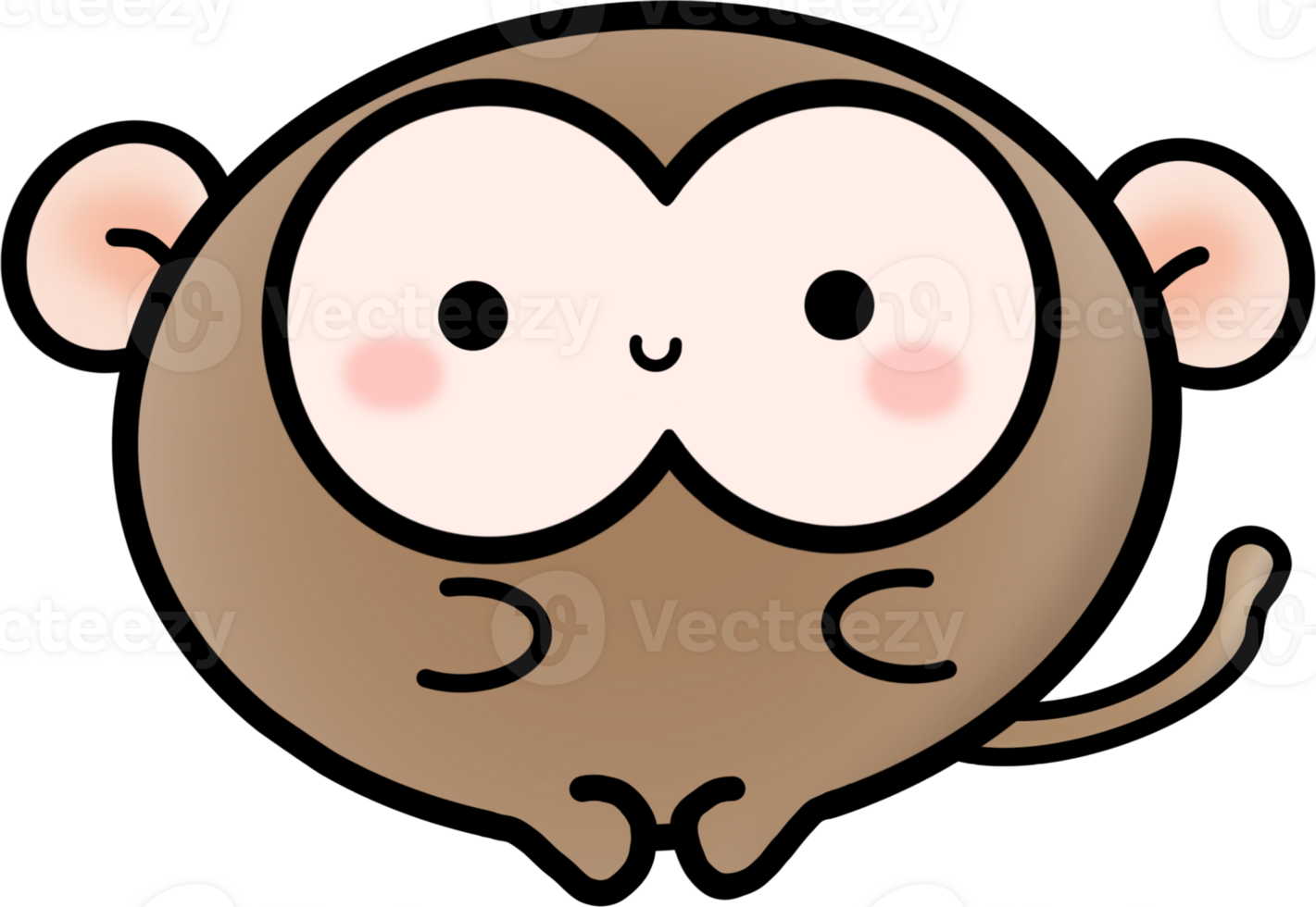 Little monkey cute with fluffy png
