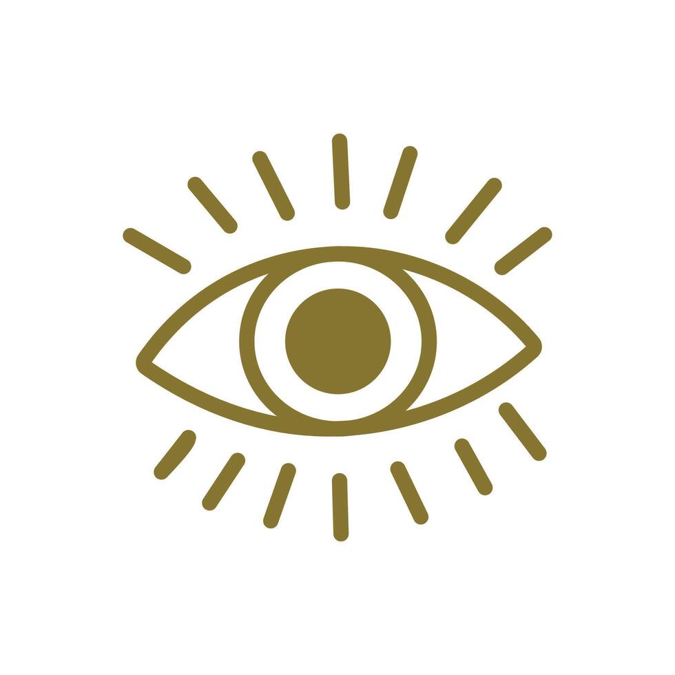 Mystical Eye Symbol with Radiant Lines vector