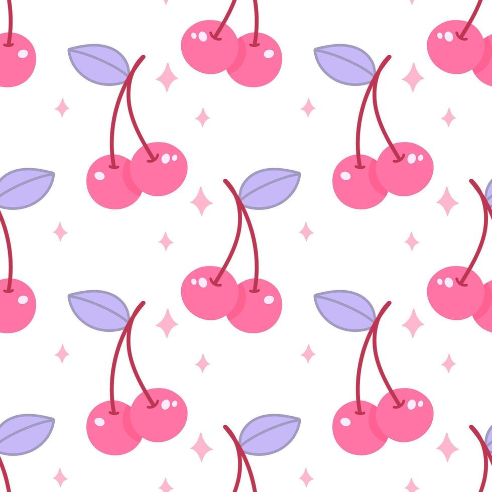 Pink Cherry Pattern for Cute and Playful Backgrounds vector