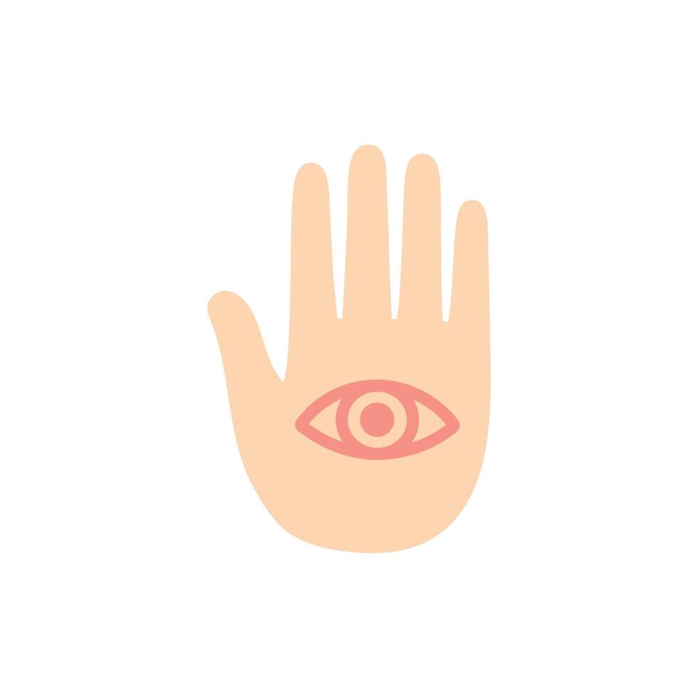 Mystical Hand Symbol with Central Eye vector