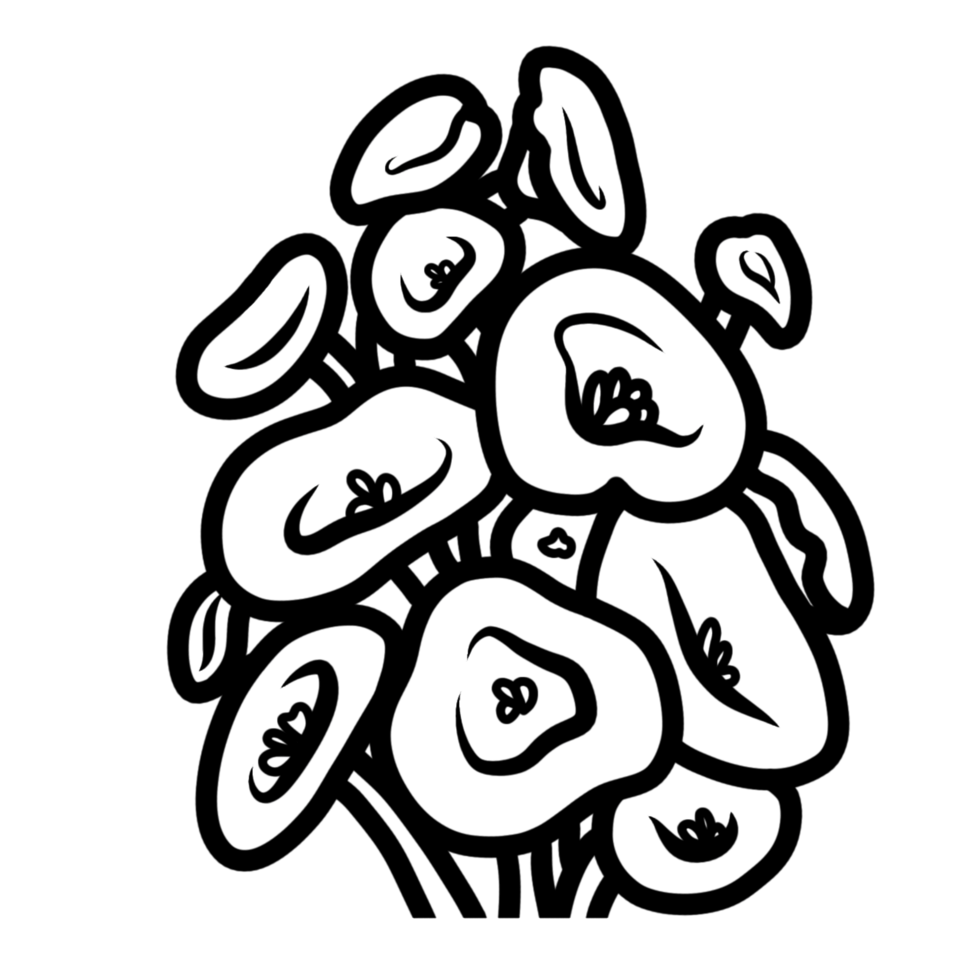 a black and white drawing of a flower png