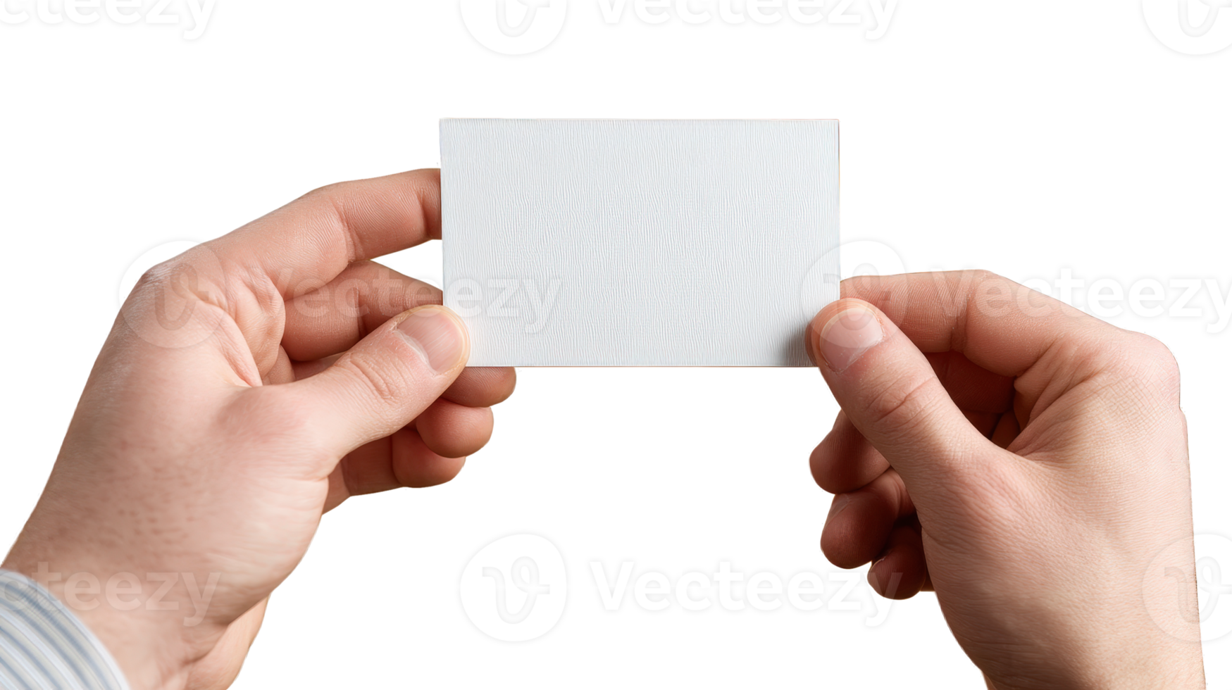 Hand Holding Blank Business Card Mockup Isolated on Transparent Background png