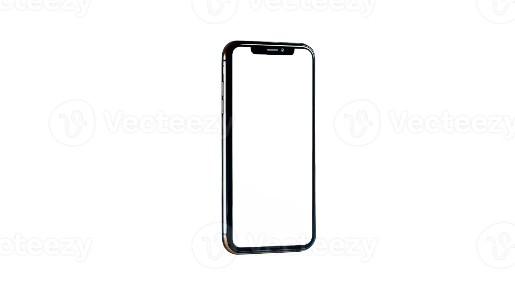 Modern Smartphone with Blank Screen Mockup Isolated on Transparent Background png
