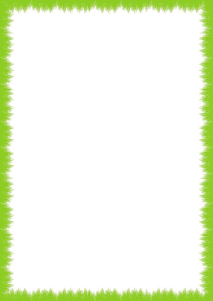 Green Grass empty frame. Trendy botany graphic template. Grass empty frame box vector