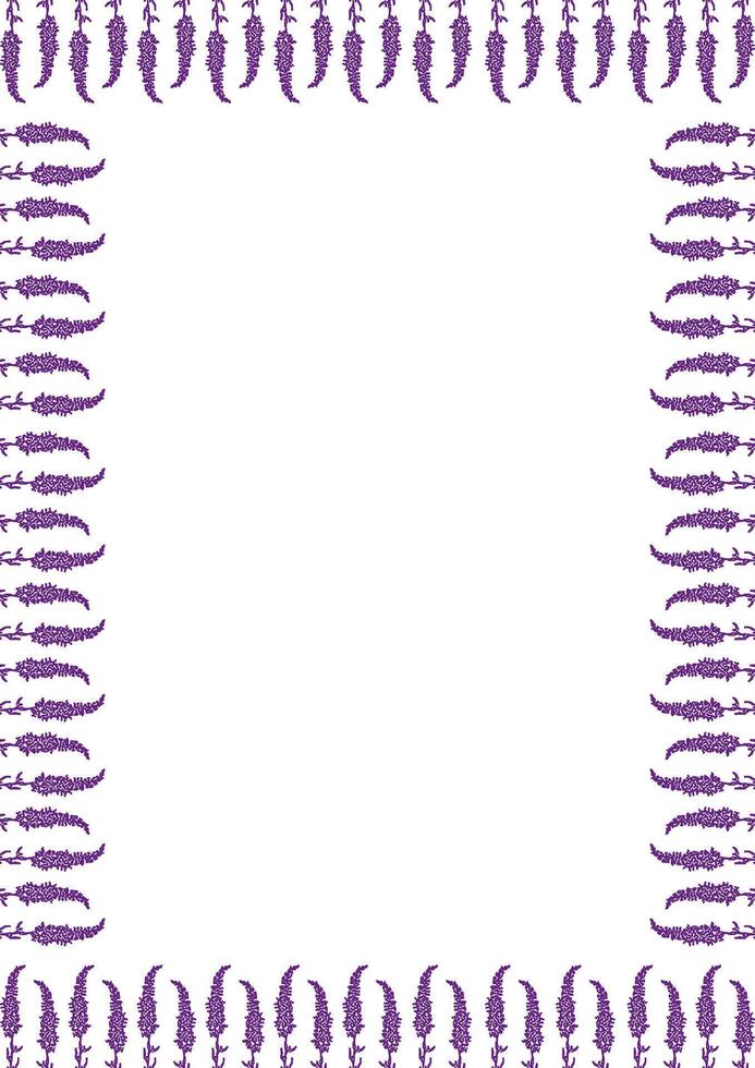 Flourish lavender frame. Trendy botany graphic template vector