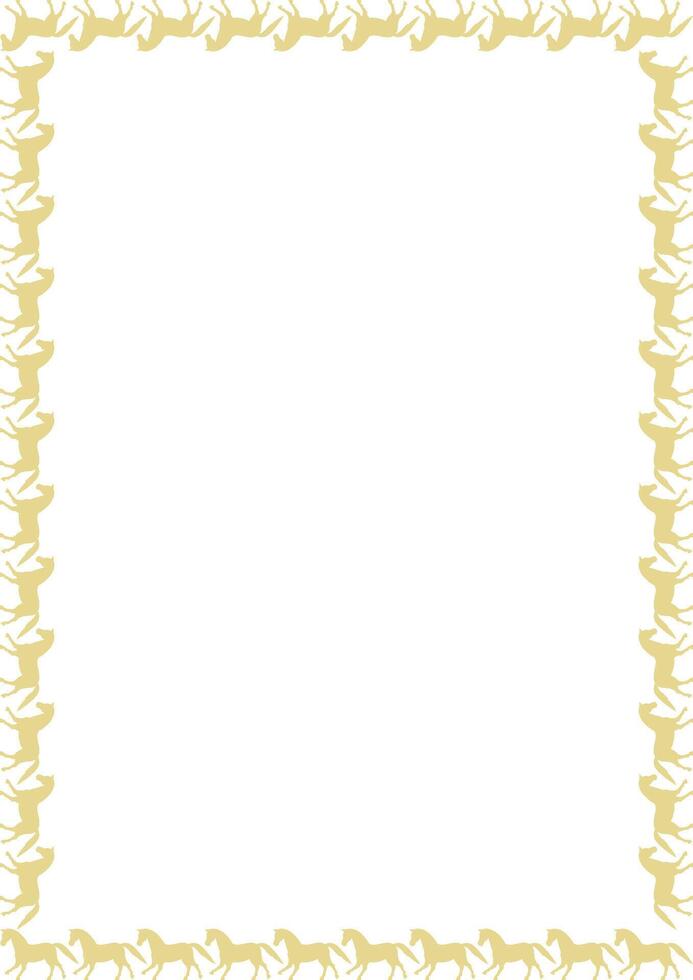 horses silhouette frame. Derby game template for your text. Hand drawn illustration vector