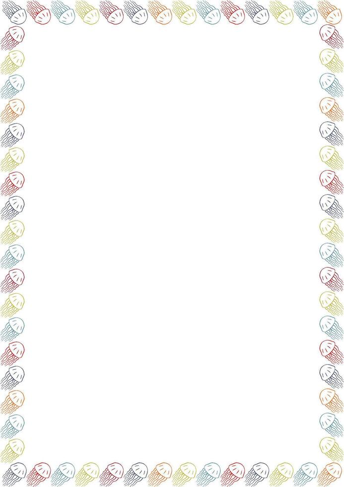 Jellyfish frame. Exotic underwater life template. Artistic frame with empty space for your text vector