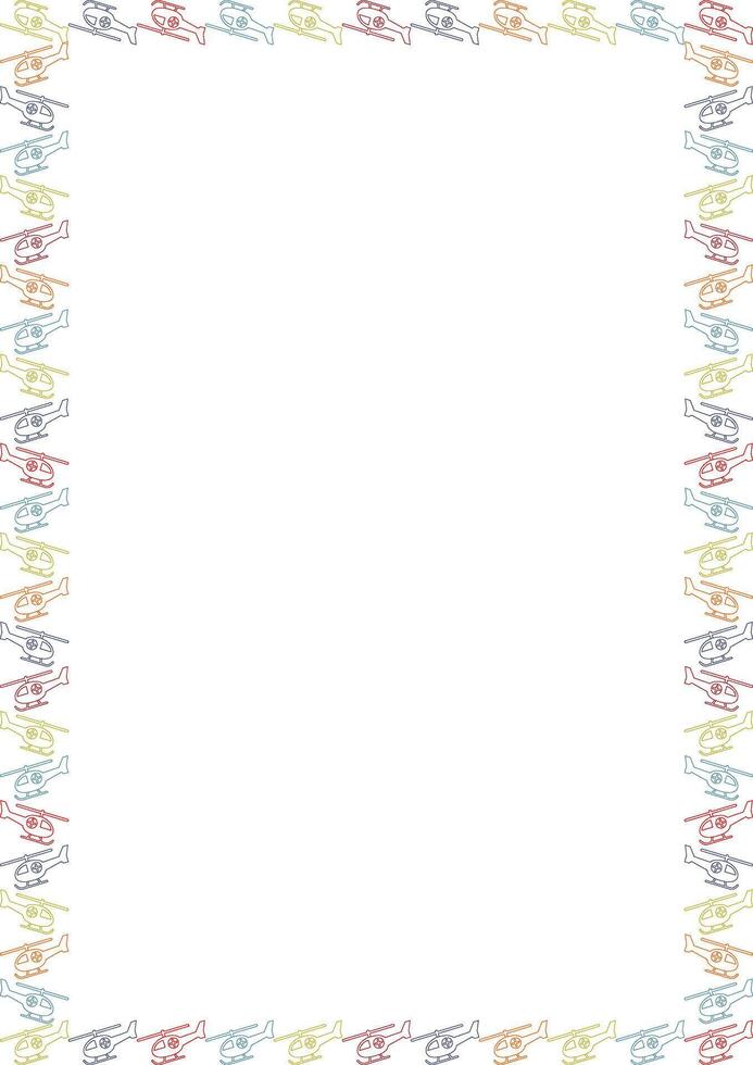 Helicopter simple frame. Colorful stylish childish empty frame. Simple elements for design vector