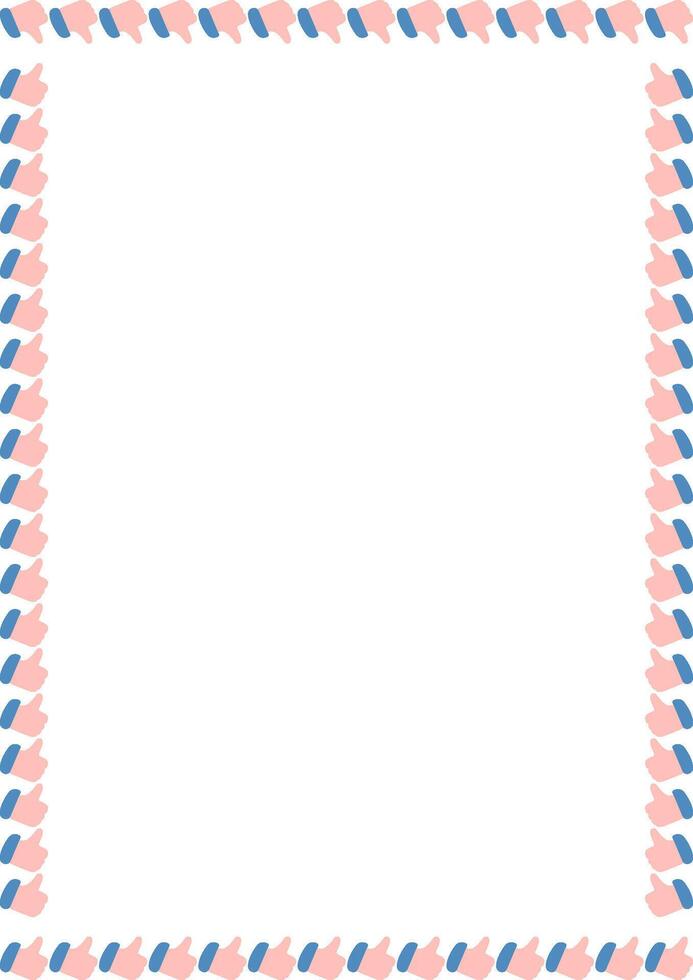 Hand showing Like frame. Thumb Up template cartoon empty frame box vector