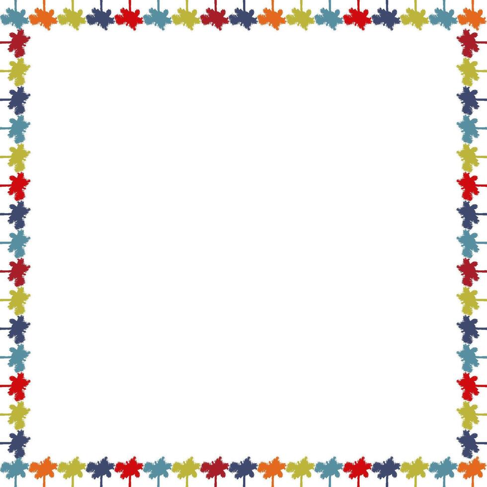 Palm elements frame decoration. Desert oasis border with empty space for your text vector