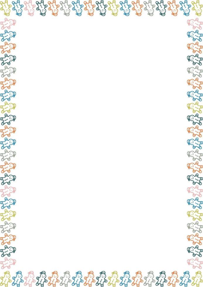 Cute Christmas gingerbread frame. Cartoon new year holidays 2d illustration vector