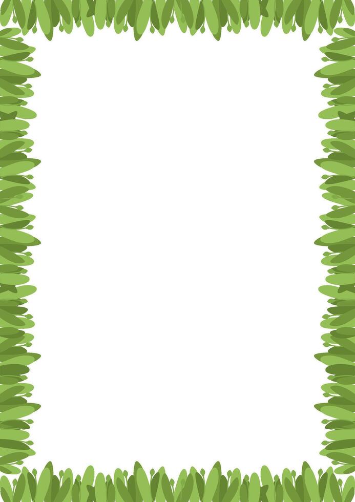 Border frame template with leaf elements decoration. Rectangle easter border with empty space vector