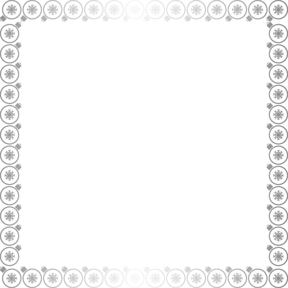 Golden christmas decoration frame. Festive greeting template with Christmas toy elements vector