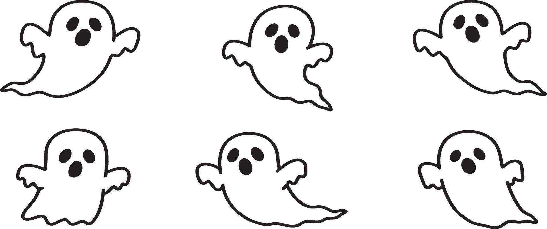 Mysterious ghost shapes in dark silhouette format ideal for creepy flyers, web art, and posters vector