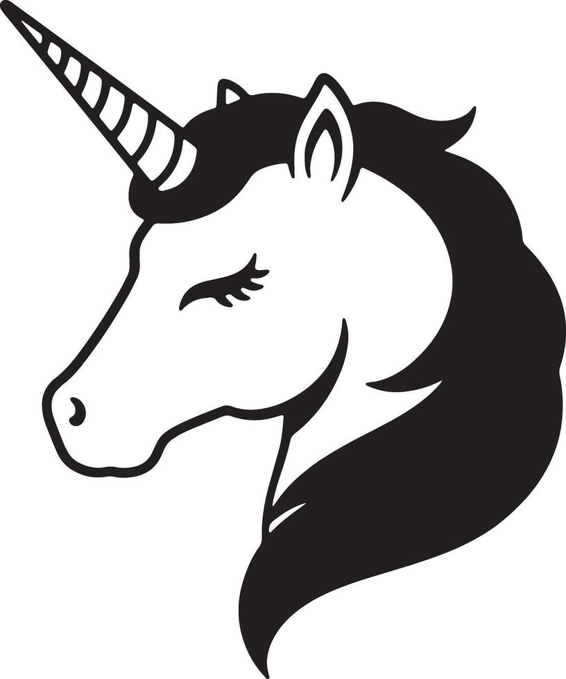 Minimal magical unicorn heads bundle icons collection for logo and branding vector