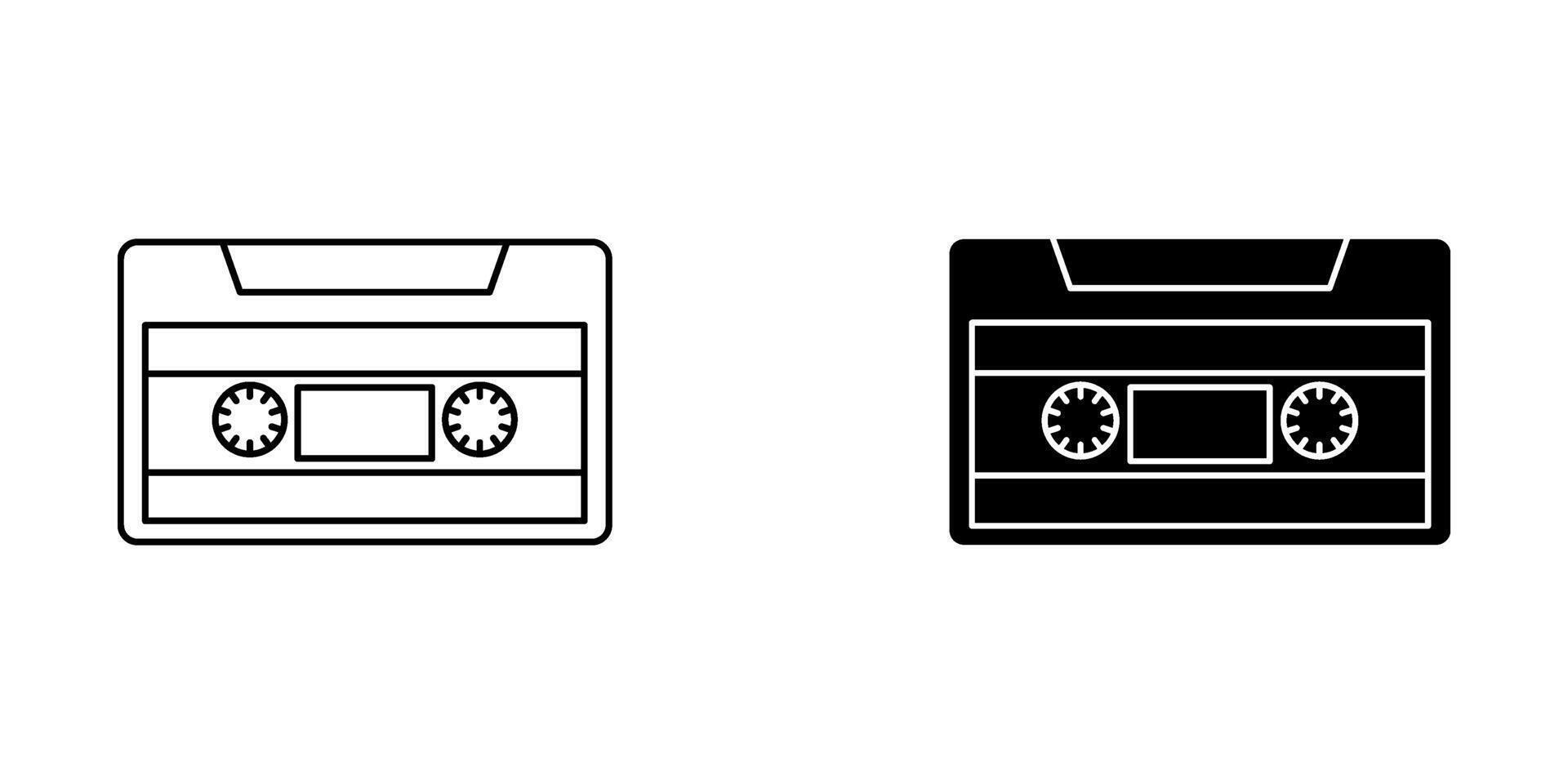Audio cassette tape set Icon Symbol isolated white background. illustration. color editable. vector