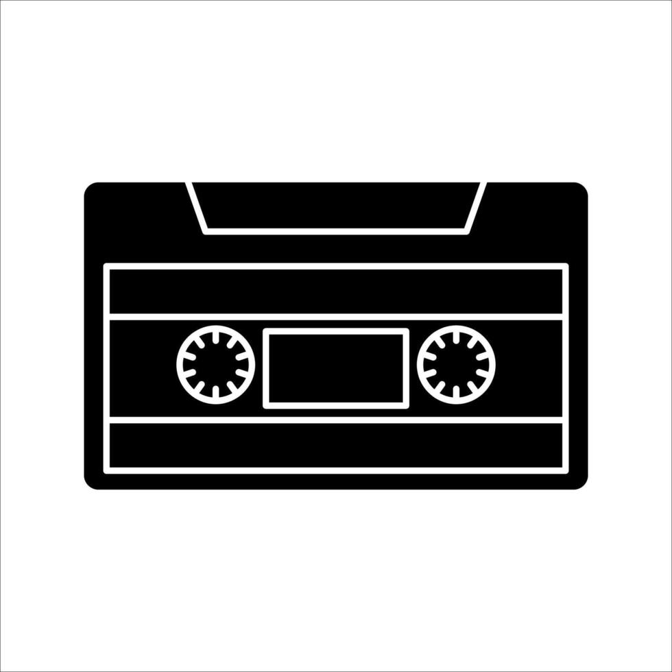Audio cassette tape Icon Symbol isolated white background. illustration. color editable. vector
