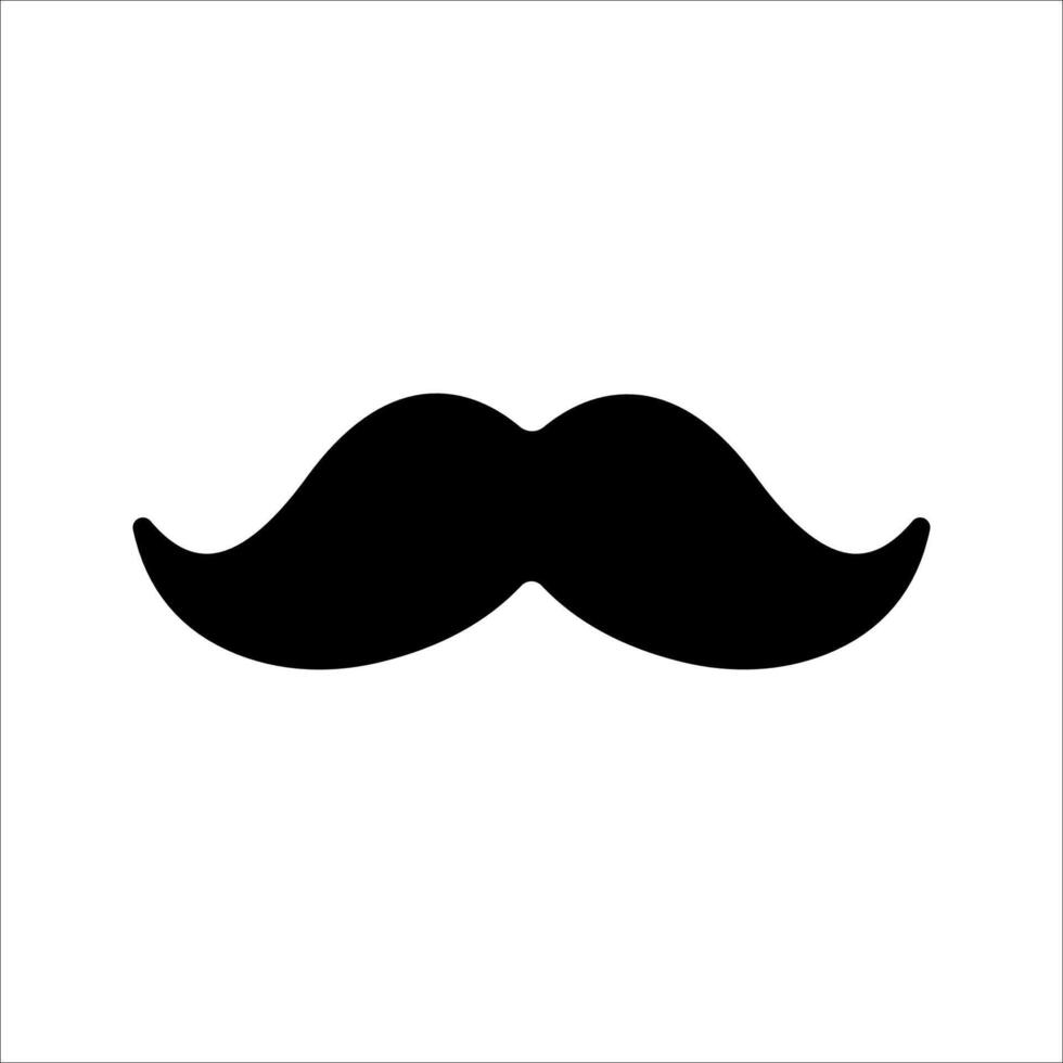 Moustache Icon Symbol isolated white background. illustration. color editable. vector