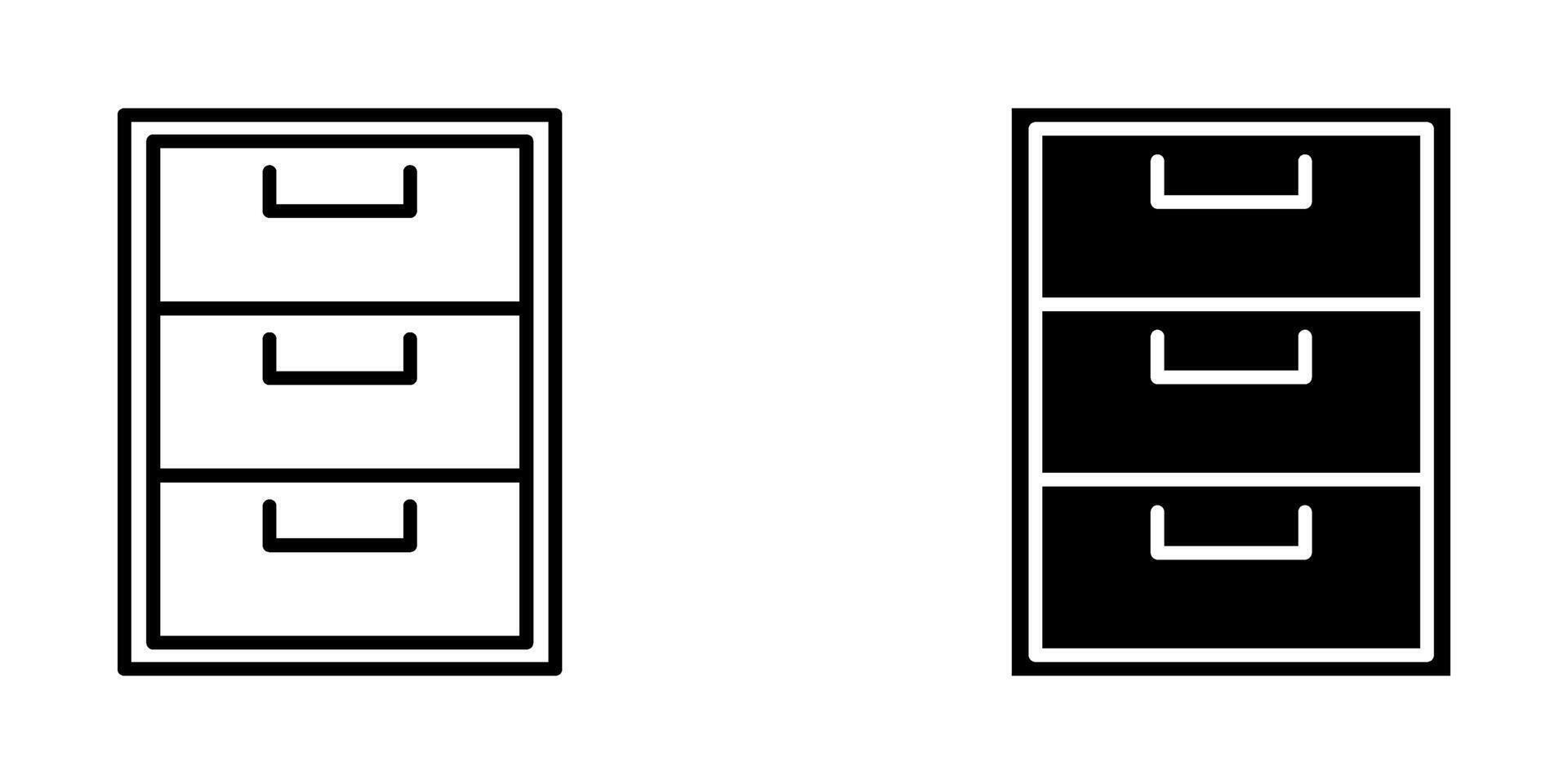 drawer with lock set Icon Symbol isolated white background. illustration. color editable. vector