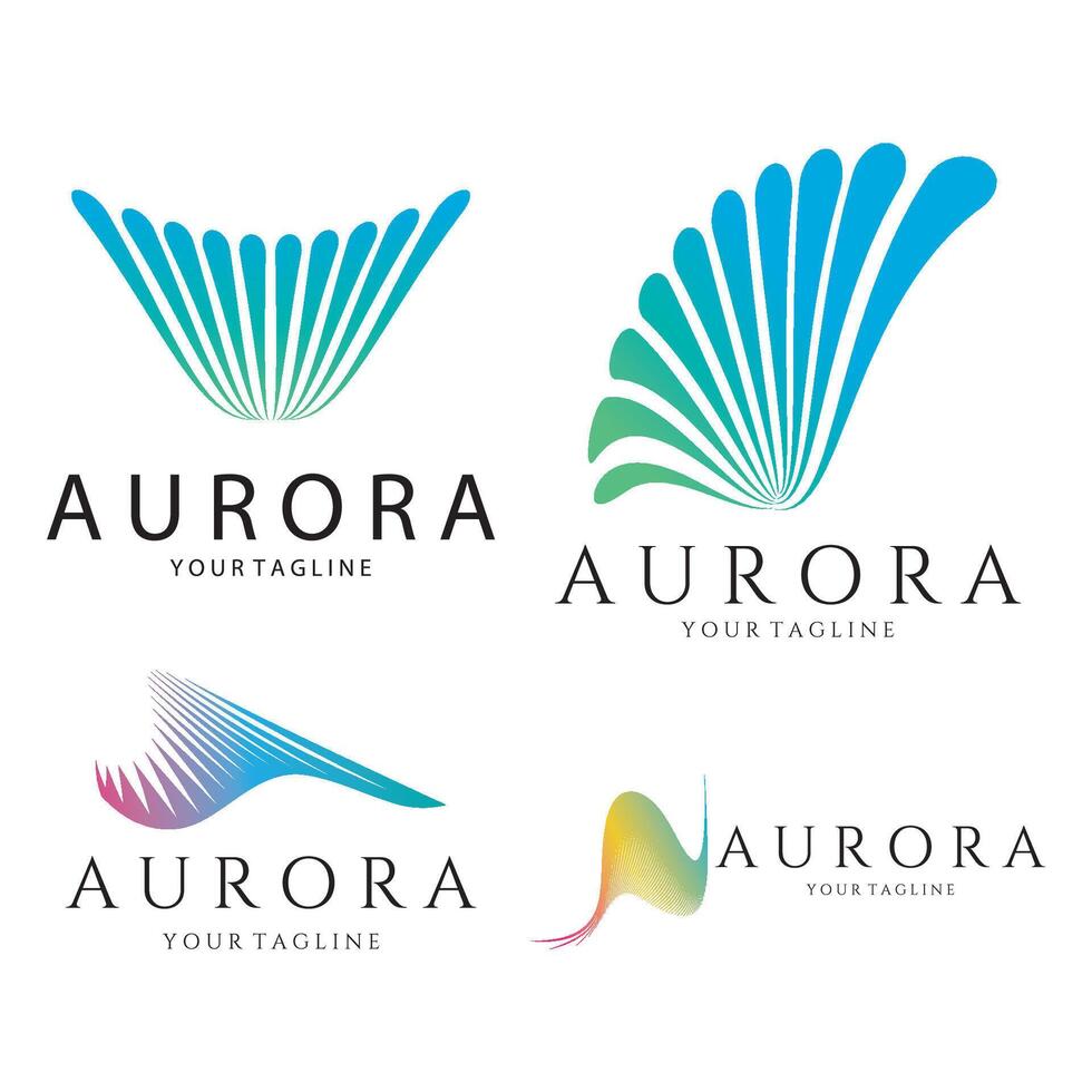 group aurora logo design icon illustration template vector