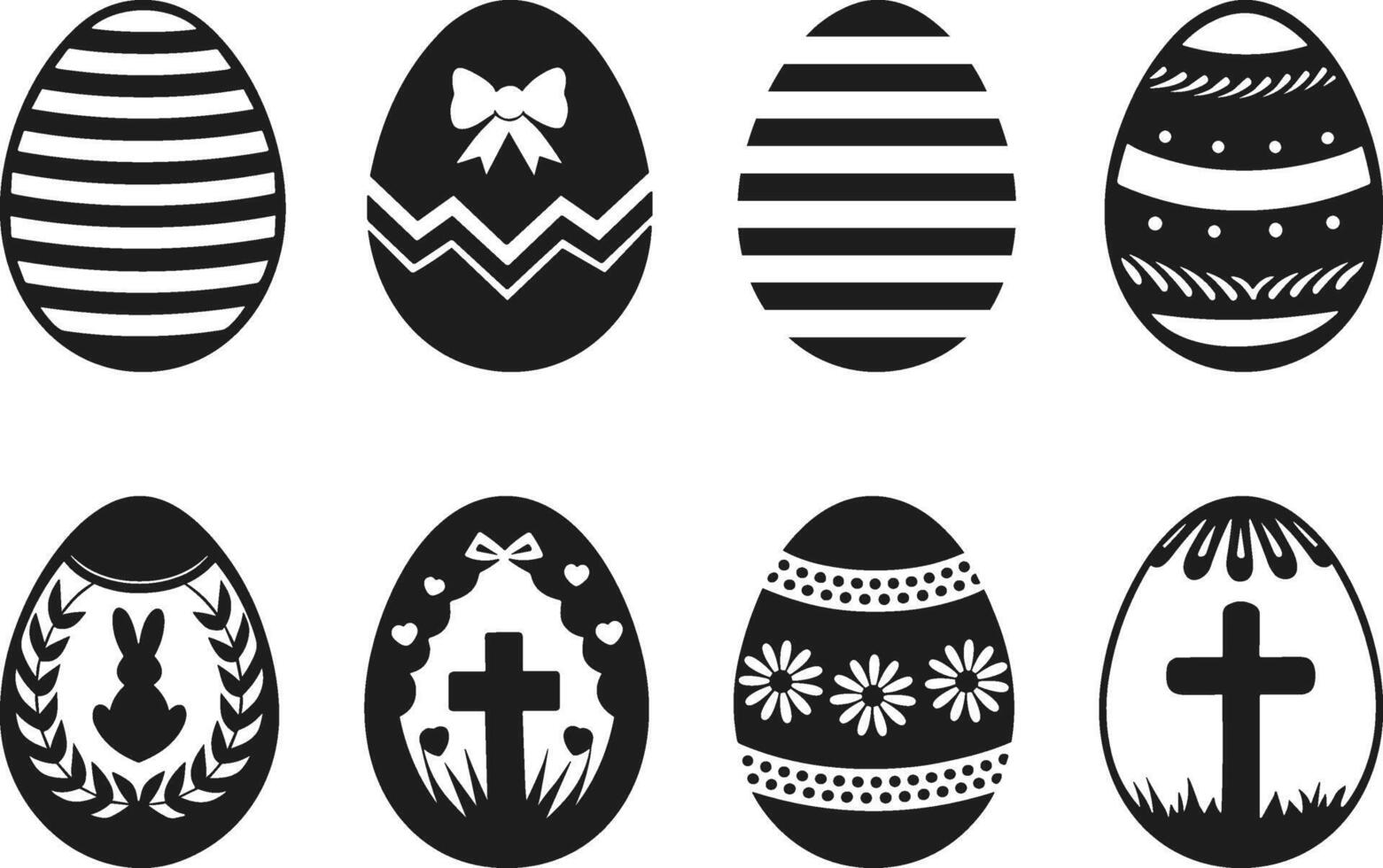 Set of Decorative Easter Egg Illustrations vector
