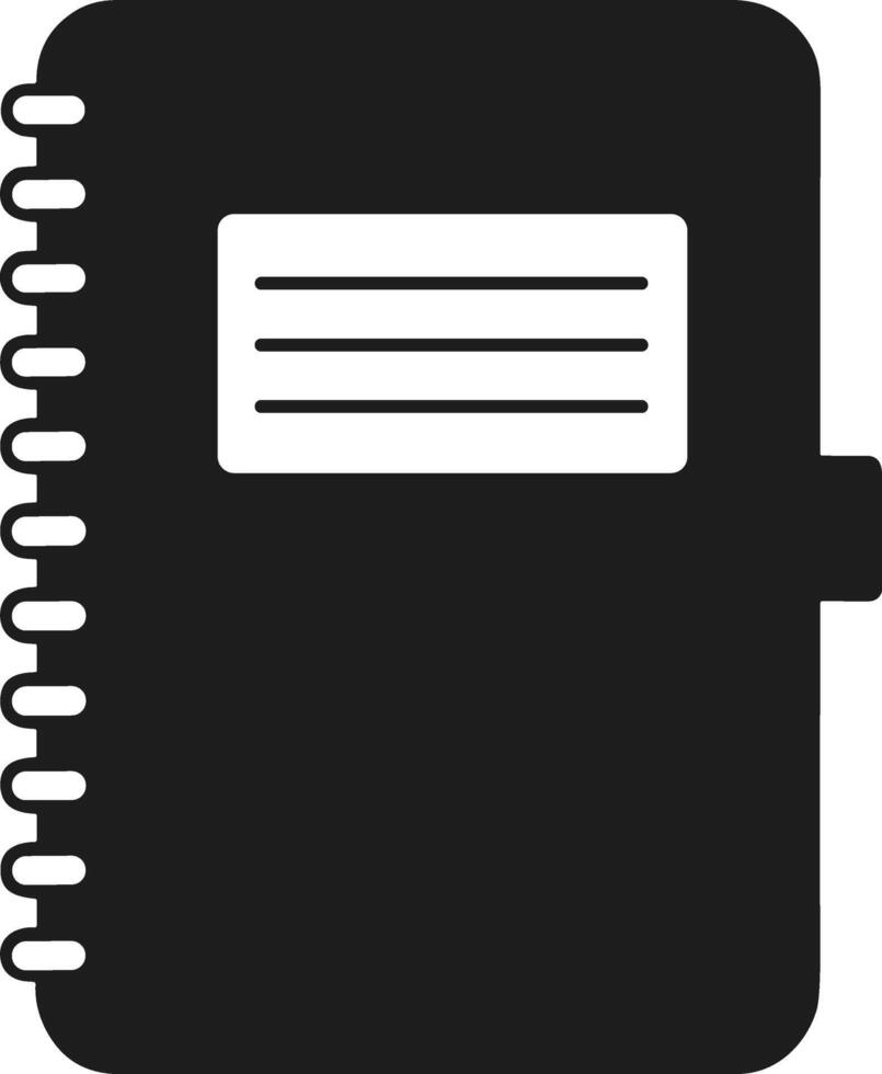 Silhouette of Spiral Notebook with Label and Clasp - Illustration for Back to School vector
