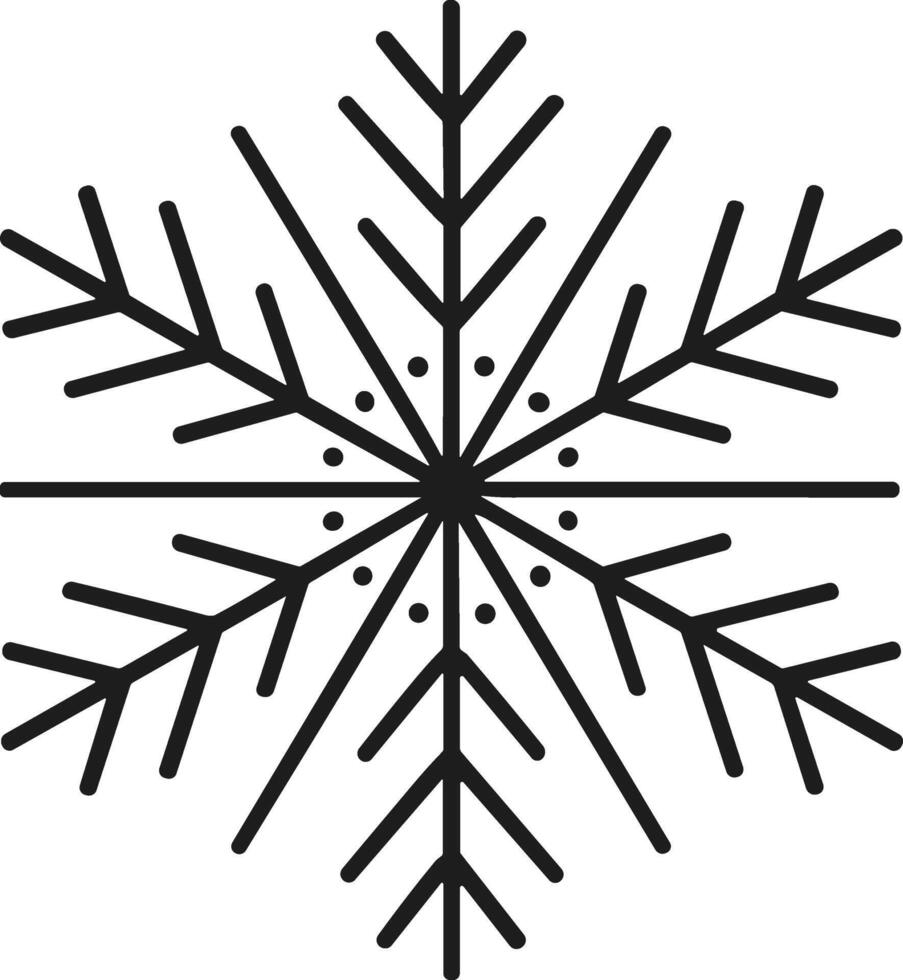 Elegant Christmas Snowflake Silhouette with Decorative Dots vector