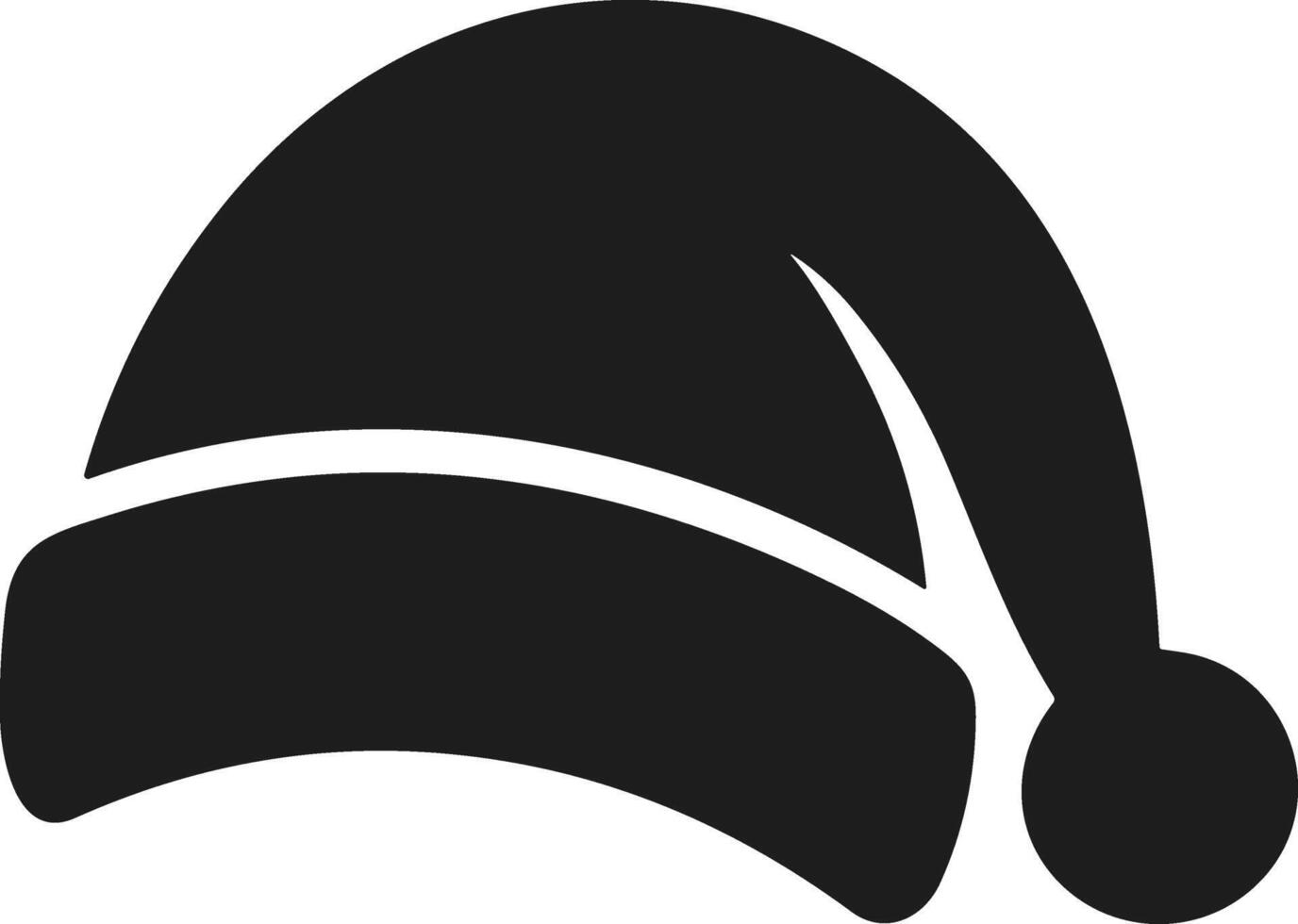 Minimal Santa Hat Silhouette - Simple Christmas Illustration vector