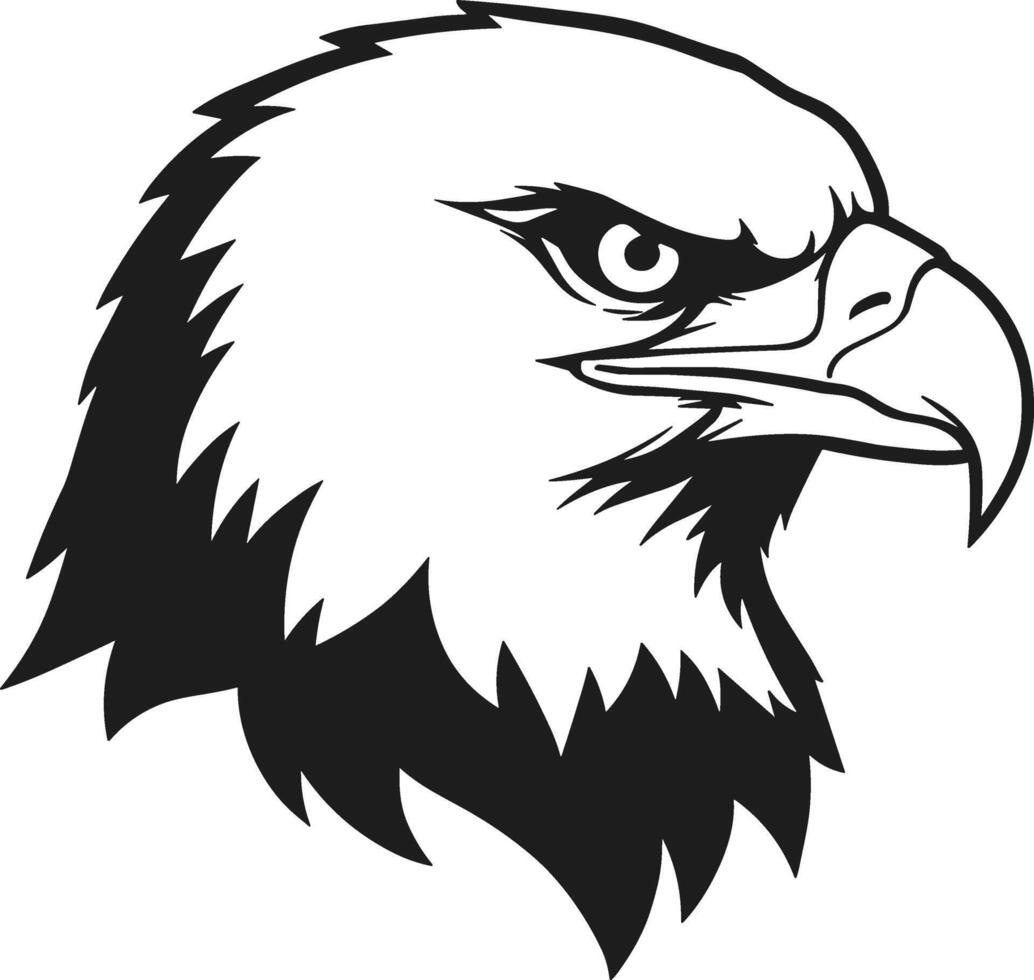 Majestic Bald Eagle Head Silhouette - Strong Patriotic Raptor Design vector