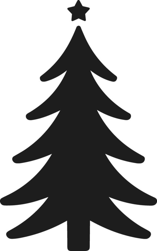 Minimalist Christmas Tree Silhouette with Star Topper vector