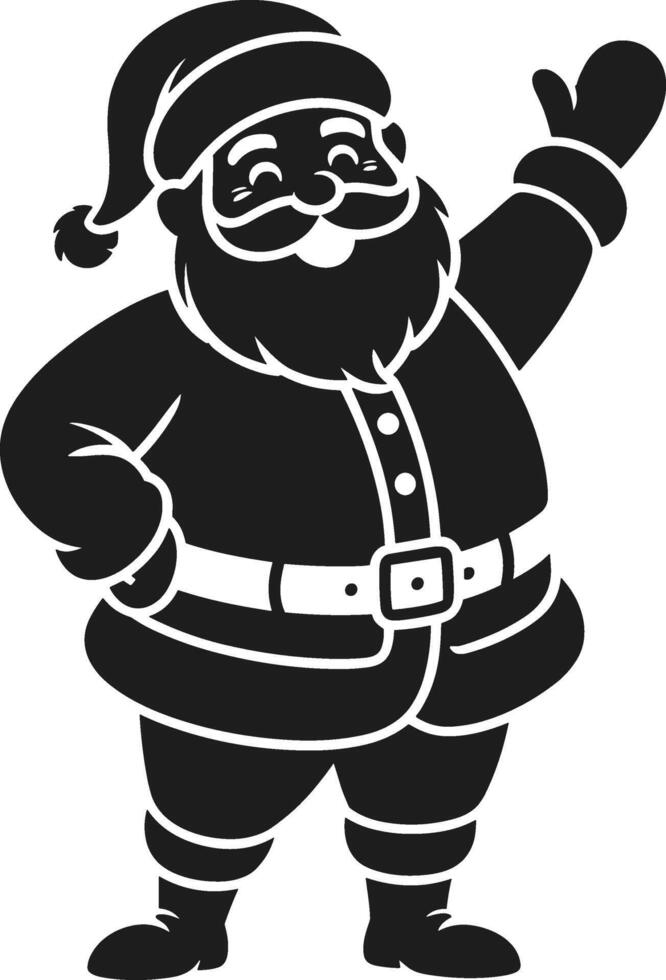 Jolly Santa Claus Silhouette - Classic Christmas Illustration for Festive Projects vector
