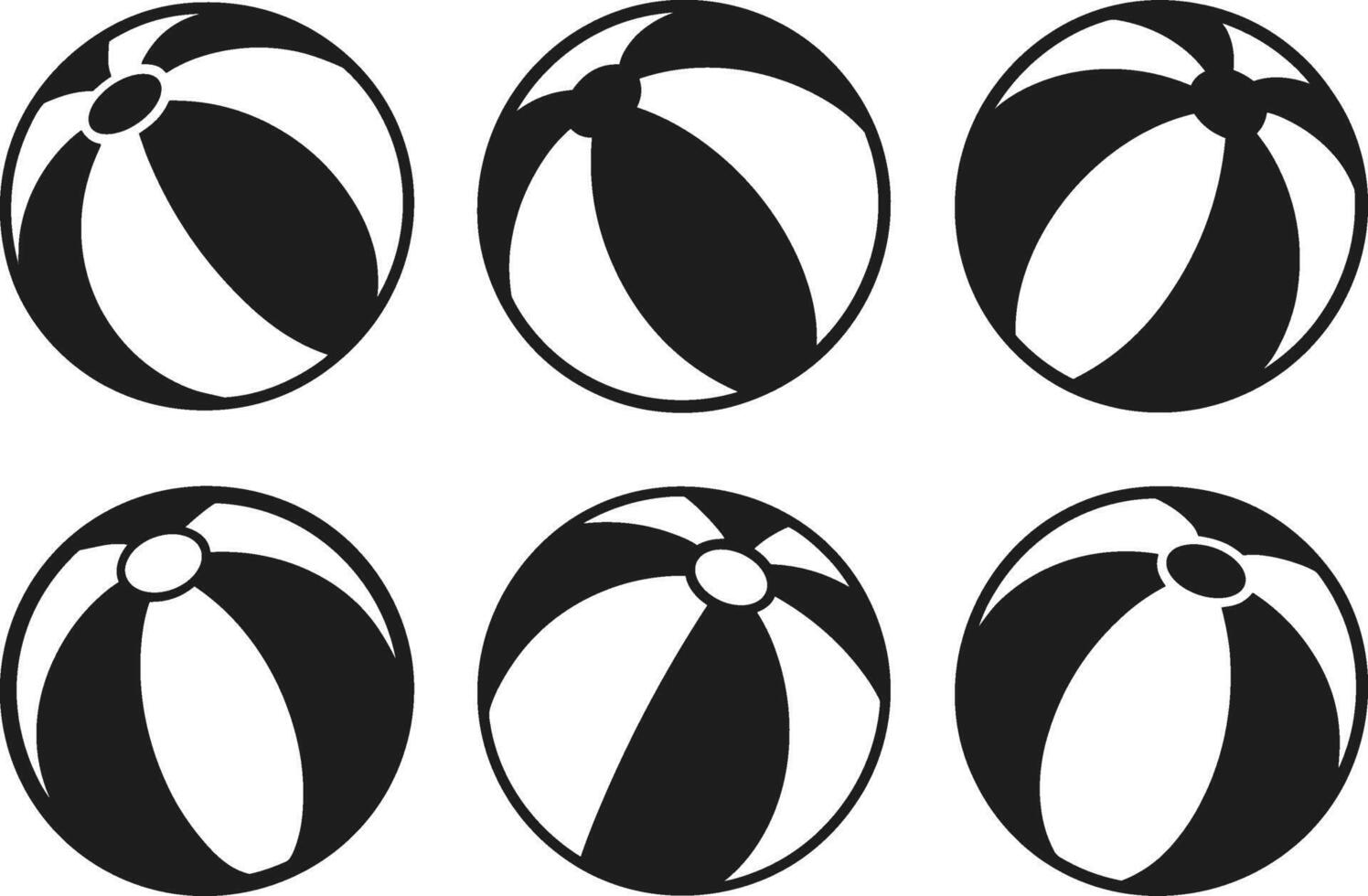 Beach Ball Silhouette Collection - Summer Vacation and Pool Party Set vector