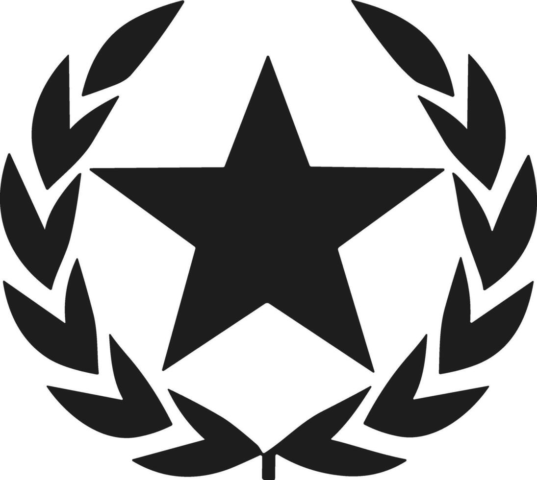 Military Star Wreath Silhouette - Honor and Patriotism Symbol vector