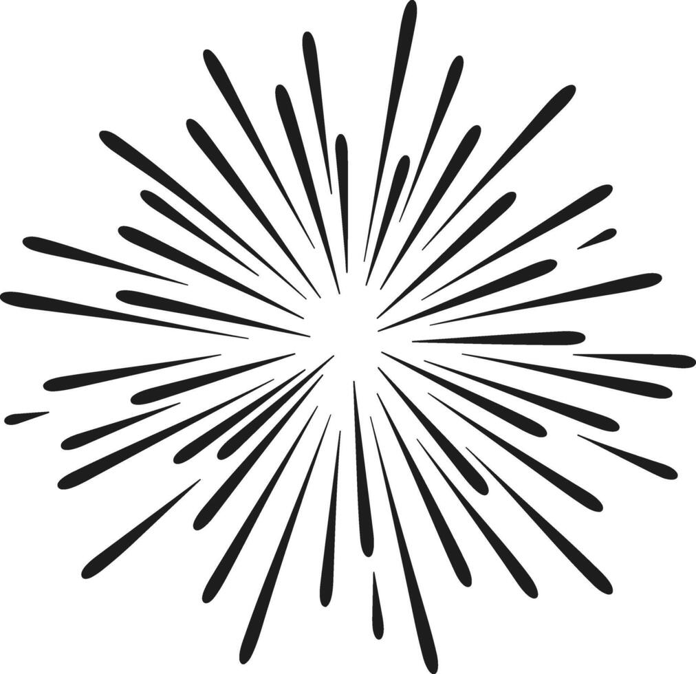 Bold Firework Silhouette - Minimalist Celebration Burst Illustration vector