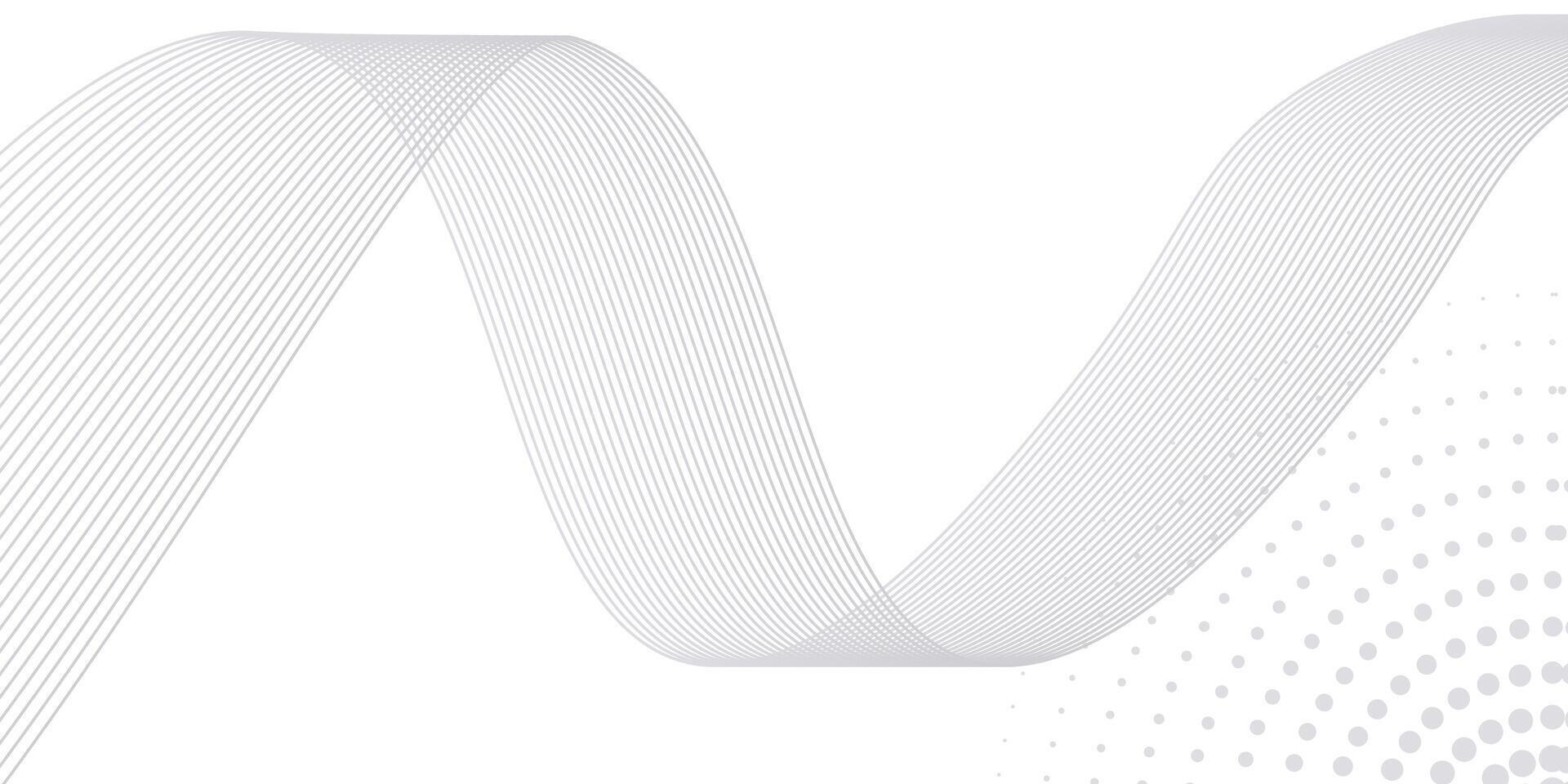White Abstract Background with Smooth Lines and Dotted Elements vector