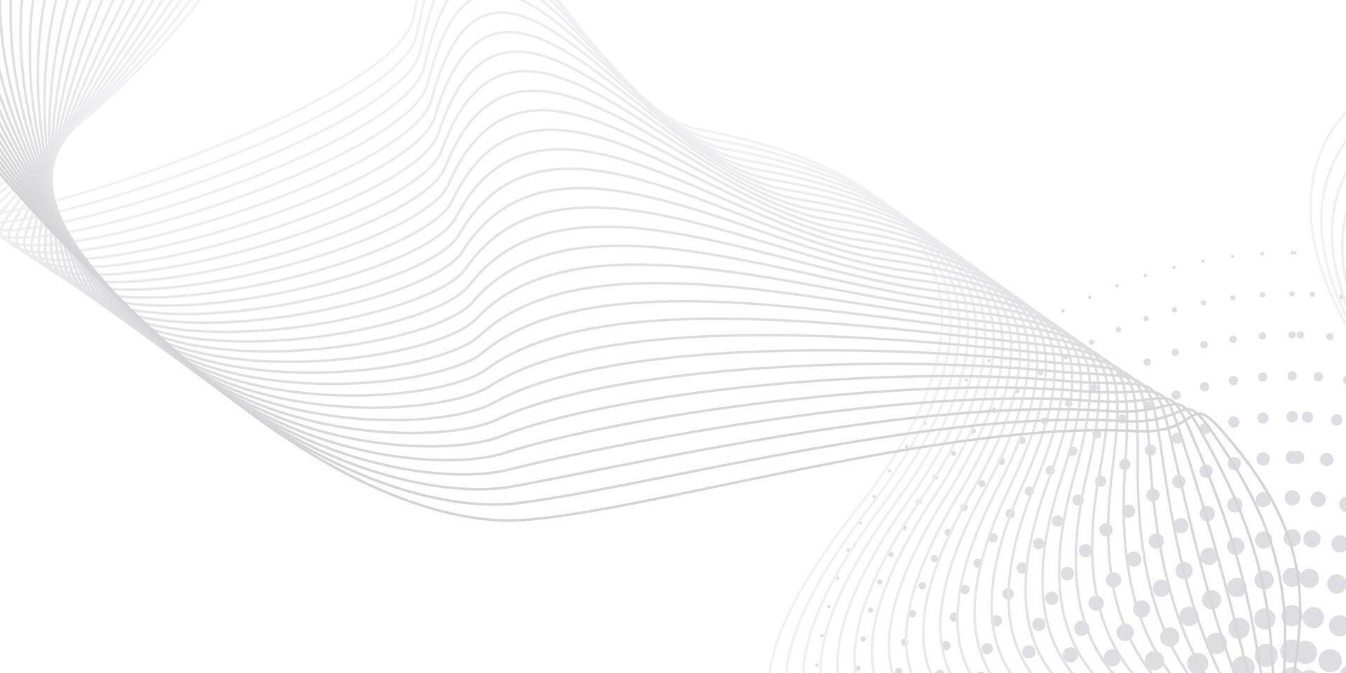White Abstract Background with Flowing Curves and Dotted Line Art vector