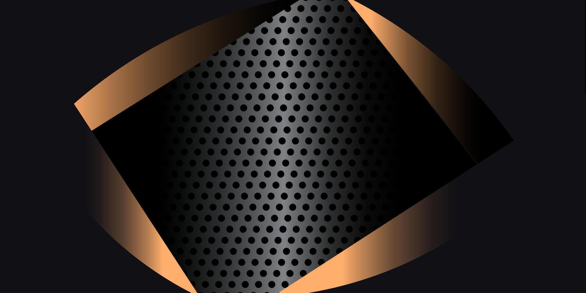 Metallic Black Background with Copper Gradient and Dotted Texture Design vector