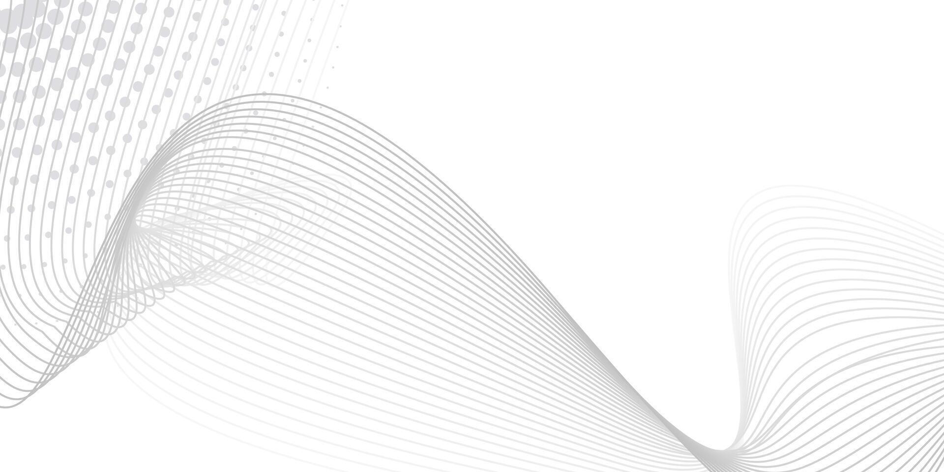 White Abstract Background with Flowing Lines and Dot Accents vector