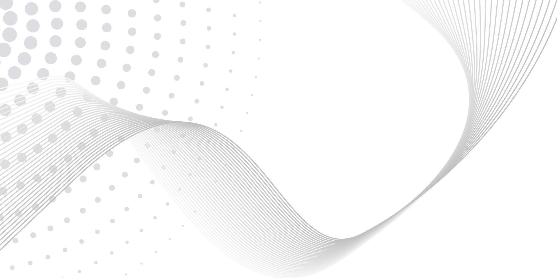 White Abstract Flow Background with Wavy Lines and Dotted Design vector