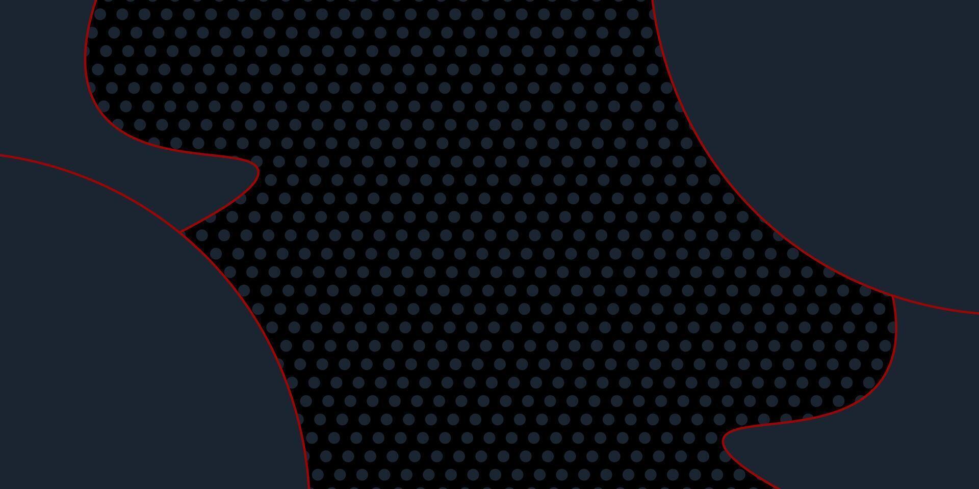 Dark Abstract Background with Red Lined Shapes and Polka Dot Pattern vector