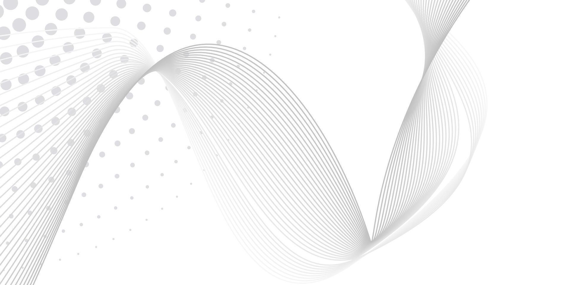 White Abstract Background with Smooth Flowing Lines and Dot Design vector