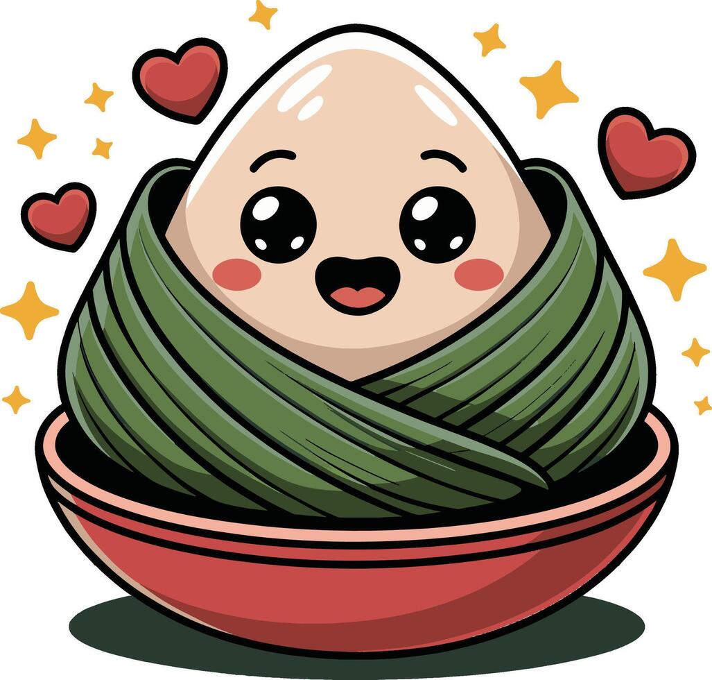 An egg in a bowl with hearts around it vector