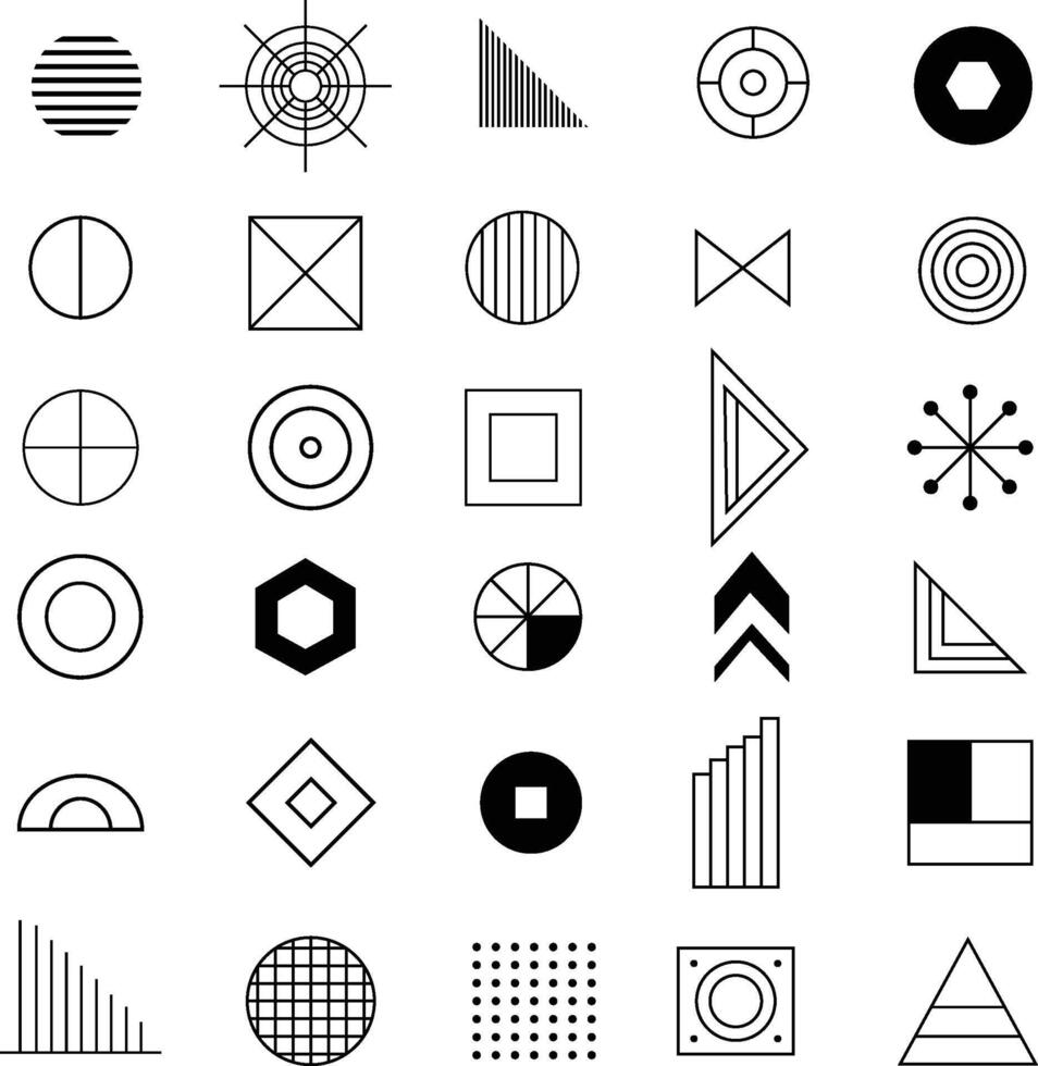 A collection of abstract shapes for logos and artwork patterns vector
