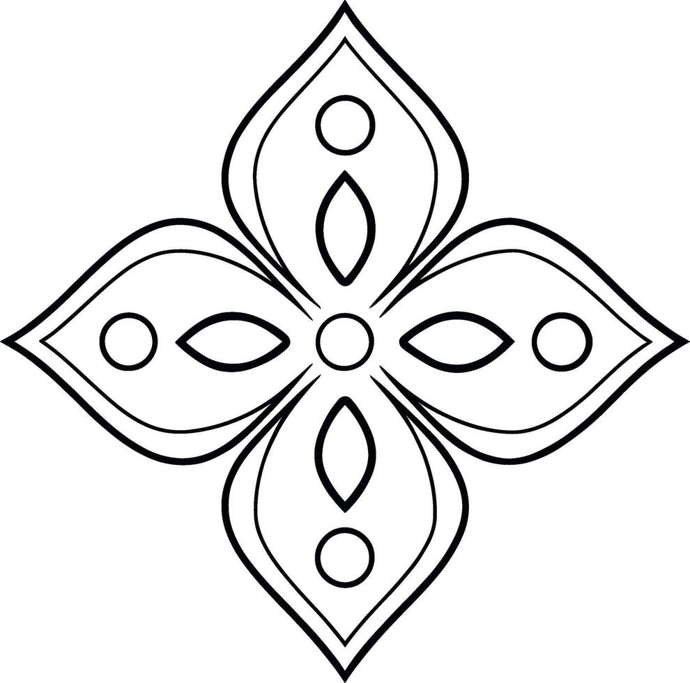 A flower design in black and white vector