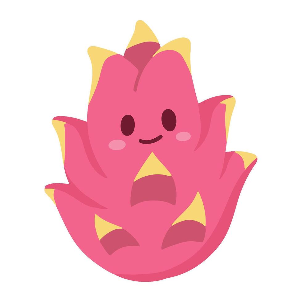 Vibrant Flat Style Illustration of Pitaya Fruit vector