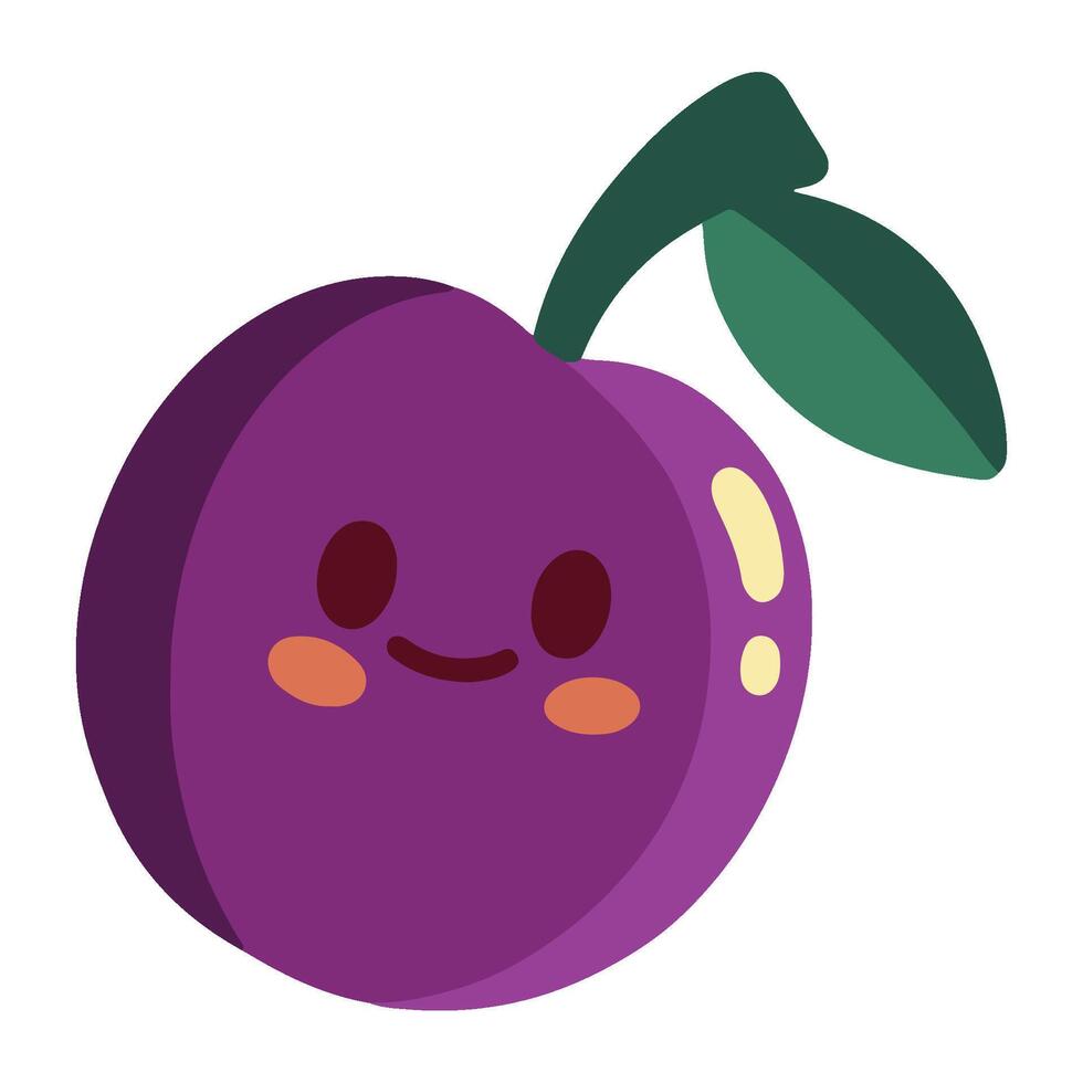 Kawaii Blueberry Illustration in Flat Style vector