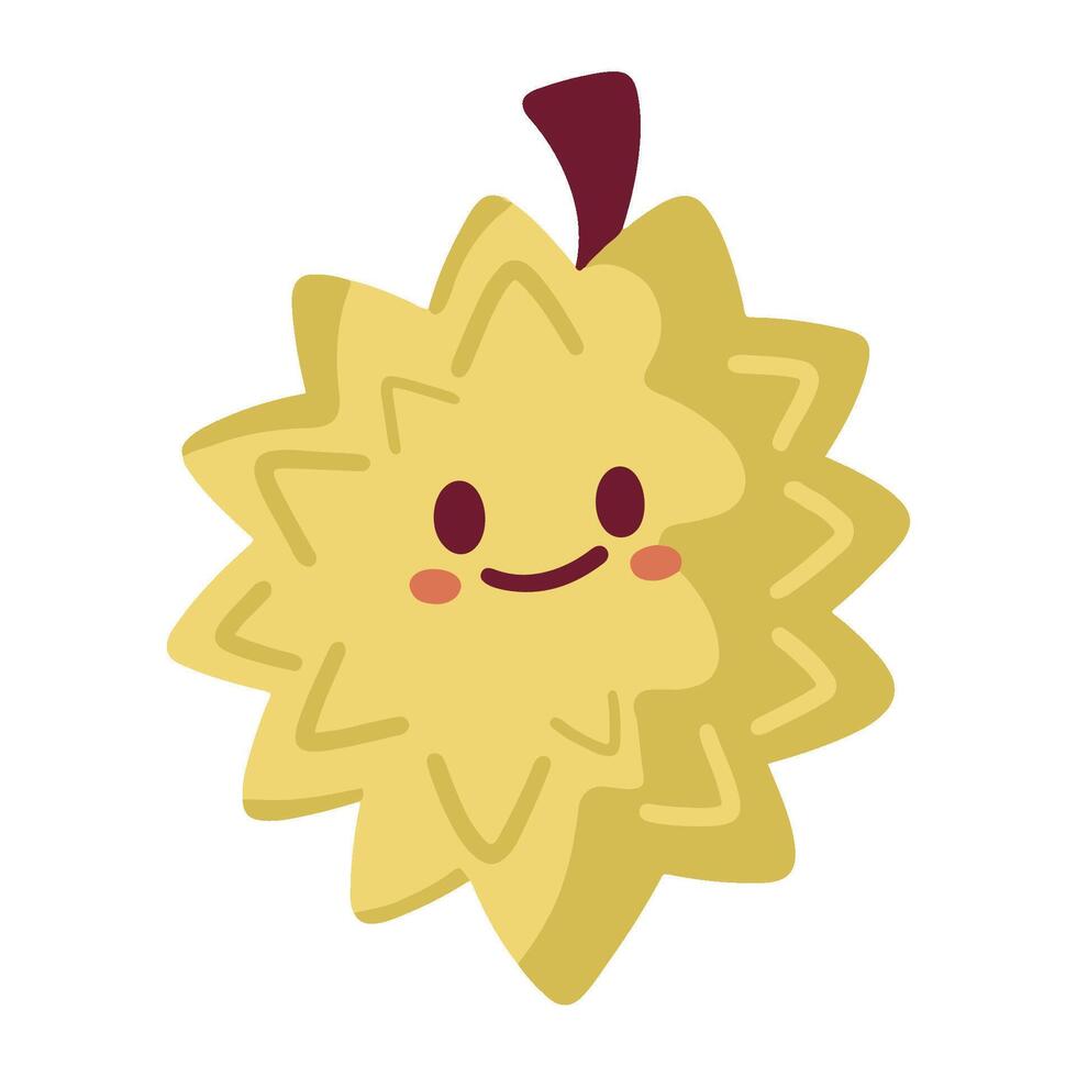 KaKawaii Pitaya Fruit Vibrant Flat Style Illustration of vector