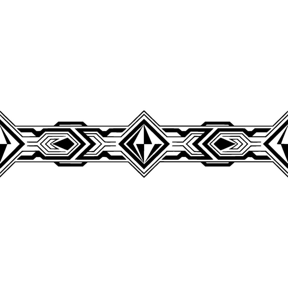 Geometric Black and White Border Modern, Minimalist Pattern vector