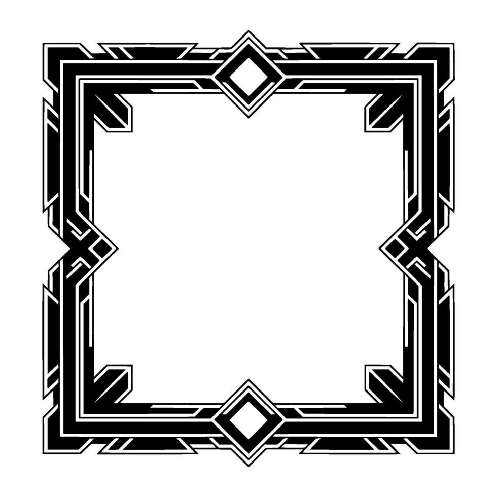 Art Deco Frame Geometric Border, Modern , Empty Center vector